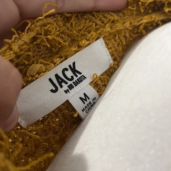 Bb Dakota Jack Yellow Eyelash Sweater with Side Ties Size Medium - Picture 5 of 6
